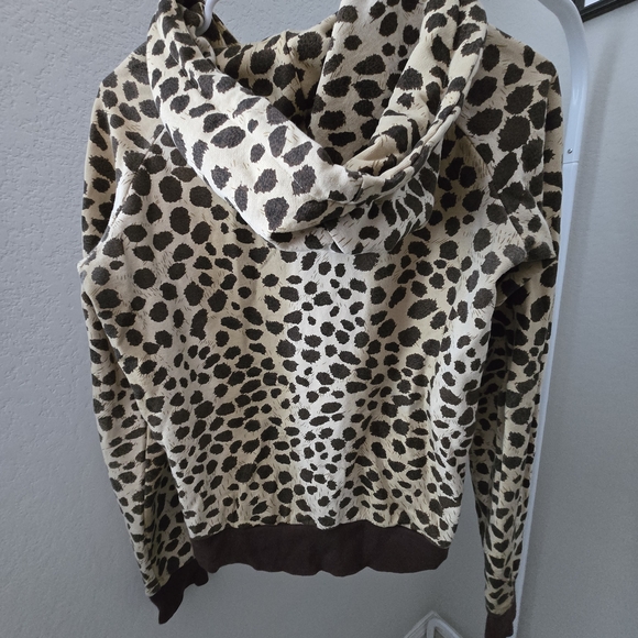 L.A.M.B. Leopard Print Zip Hoodie - Cream & Brown - Picture 4 of 4